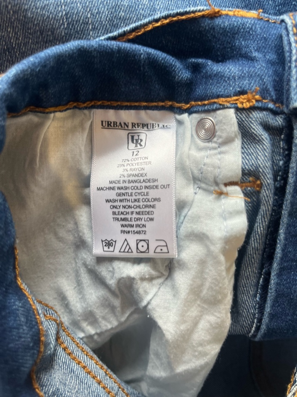 Urban Republic Womens Slim Straight Jeans Size 12 Blue Denim Mid Rise Stretch - Picture 7 of 16